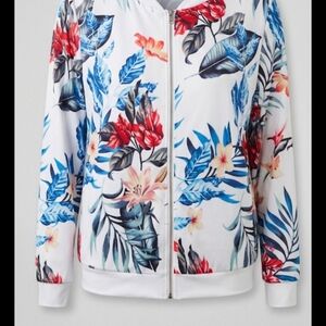 Absolutely stunning tropical floral print bomber jacket — brand new and never wo
